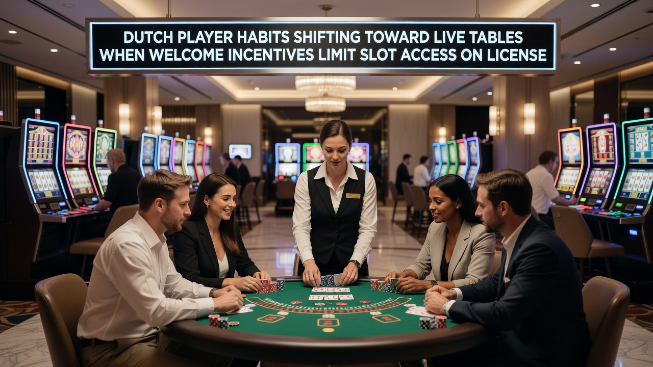 Grafiek die de toename van live tafelactiviteit versus slotgebruik op Nederlandse casino sites illustreert tussen 2024 en 2026